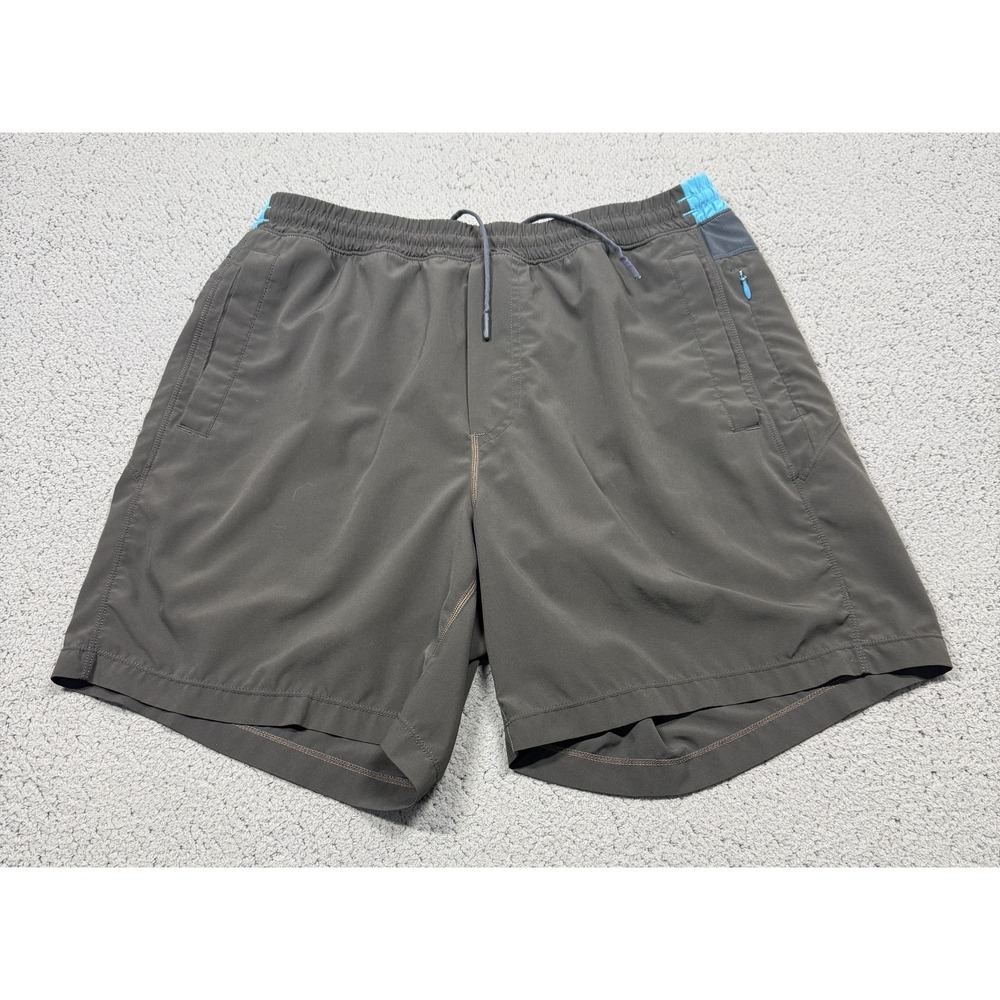 Birddogs Shorts Mens XL Gray Lined Compression Athletic Running Zip Pocket